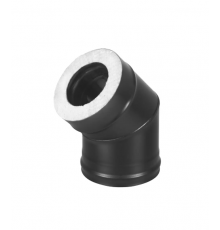 Сэндвич-колено для дымохода BLACK (AISI 430 1,0мм/0,5мм, KERALUX) 45* 2 секции д.115х200