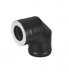Сэндвич-колено для дымохода BLACK (AISI 430 1,0мм/0,5мм, KERALUX) 90* 3 секции д.115х200