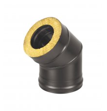 Сэндвич-колено для дымохода BLACK (AISI 430/0,8мм) 45* 2 секции д.200х300