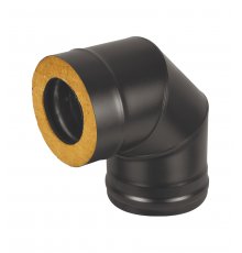 Сэндвич-колено для дымохода BLACK (AISI 430/0,8мм) 90* 3 секции д.150х250